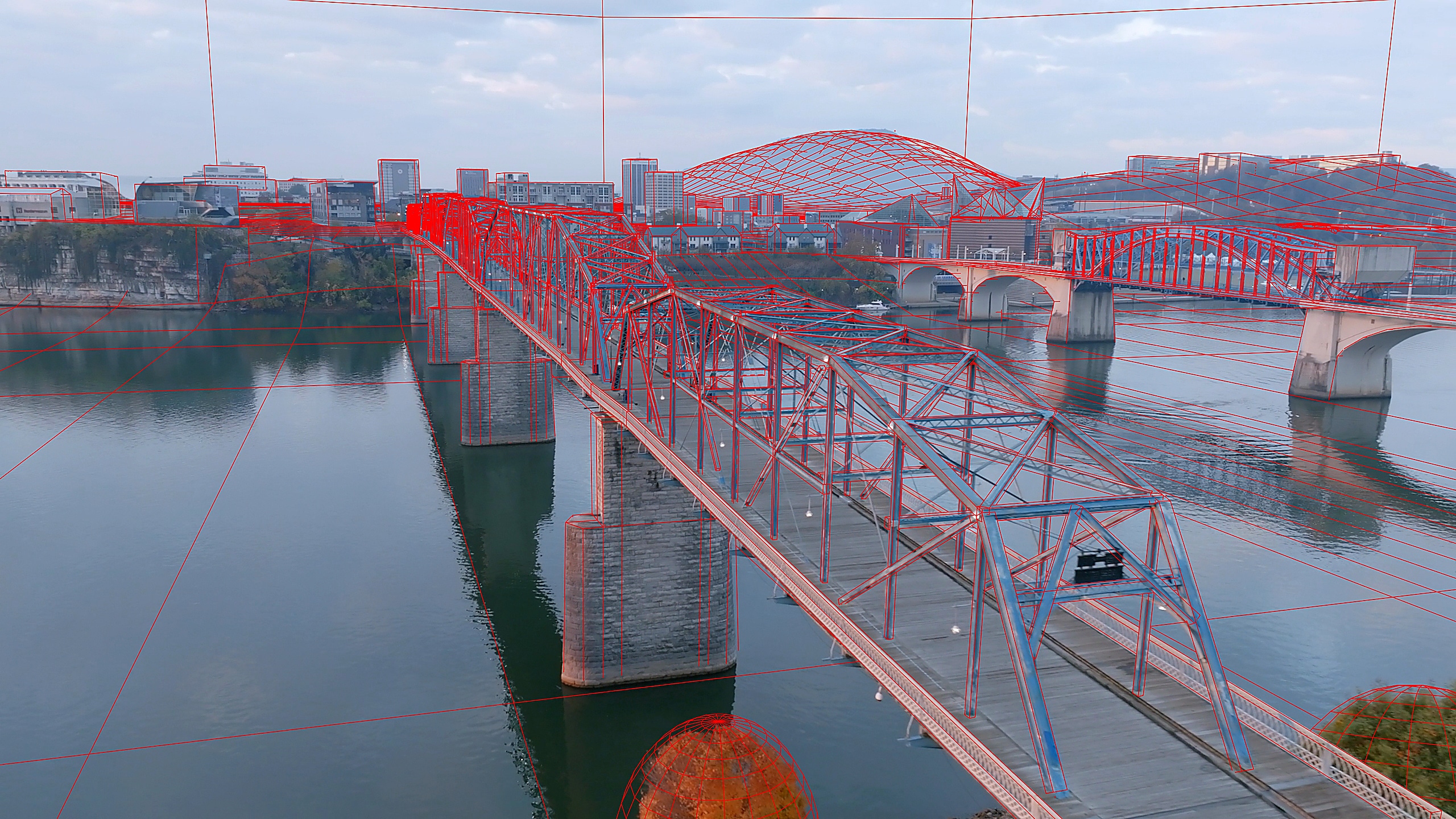 VFX 3D camera tracking matchmove solve with point cloud grid overlay — [B: 3D TRACKED]