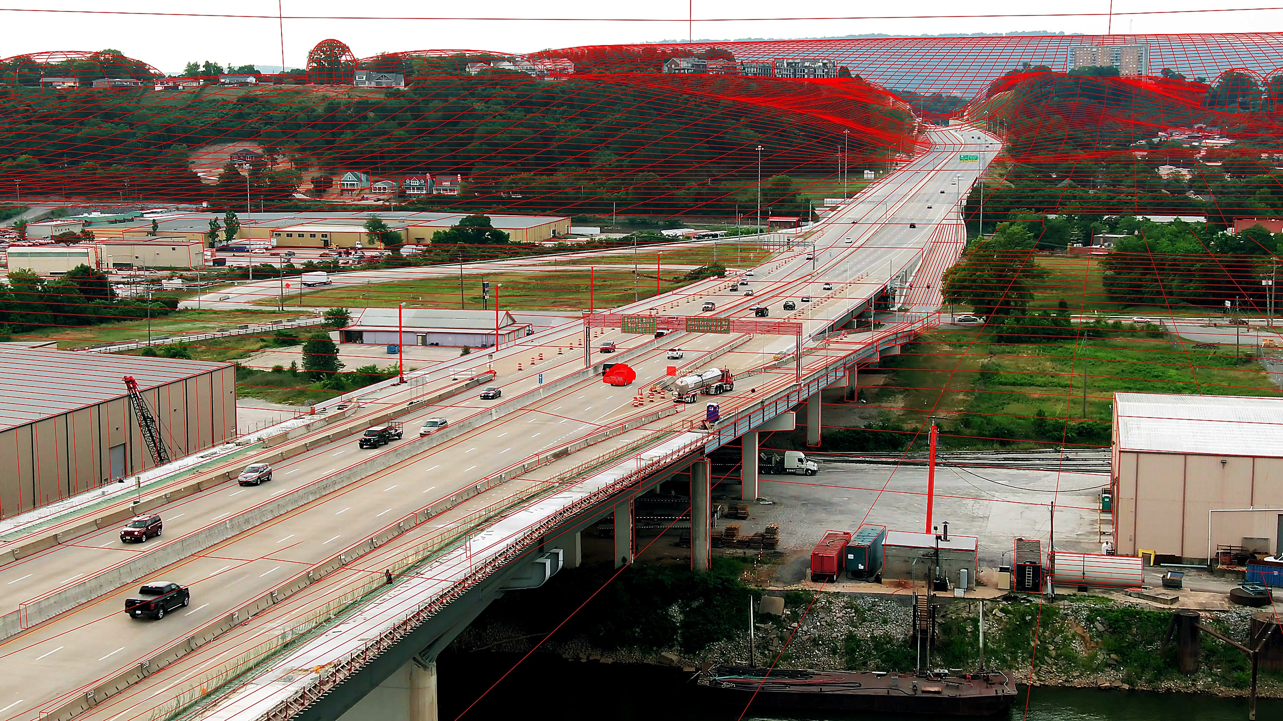VFX 3D camera tracking matchmove solve with point cloud grid overlay — [B: 3D TRACKED]