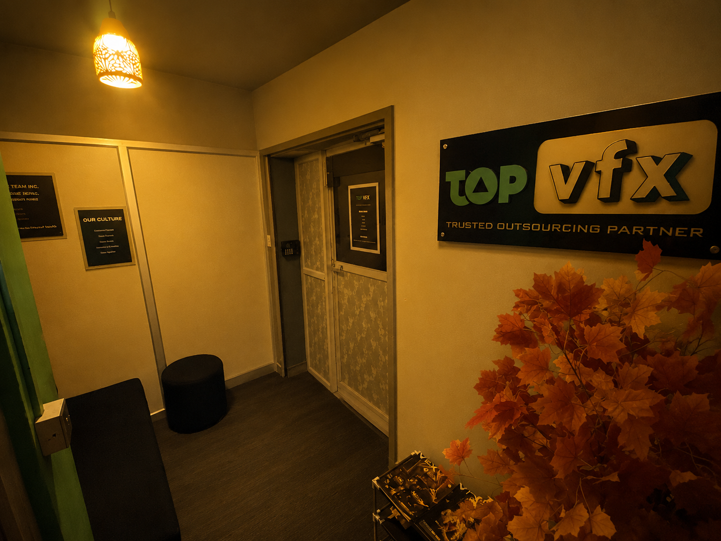TopVFX studio floor with artists working at VFX production workstations